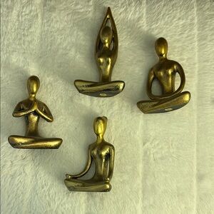 Gold Yoga Figurine Set